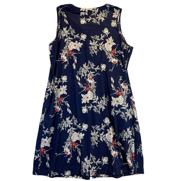 HOTOUCH Floral Casual Dress Pockets Pleated Sundresses V Neck Sleeveless Large - Picture 8 of 8